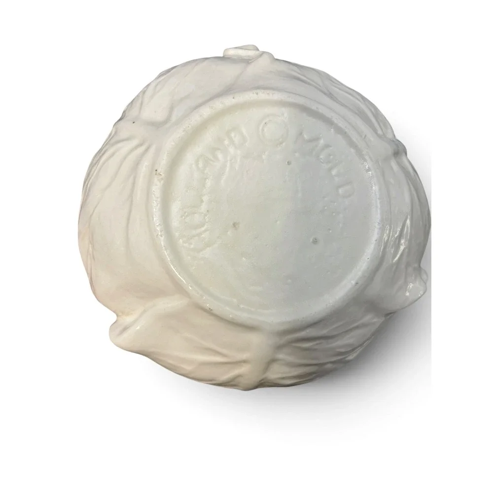Vintage 1970s Holland Mold White Cabbage Head Covered Serving Bowl / Tureen